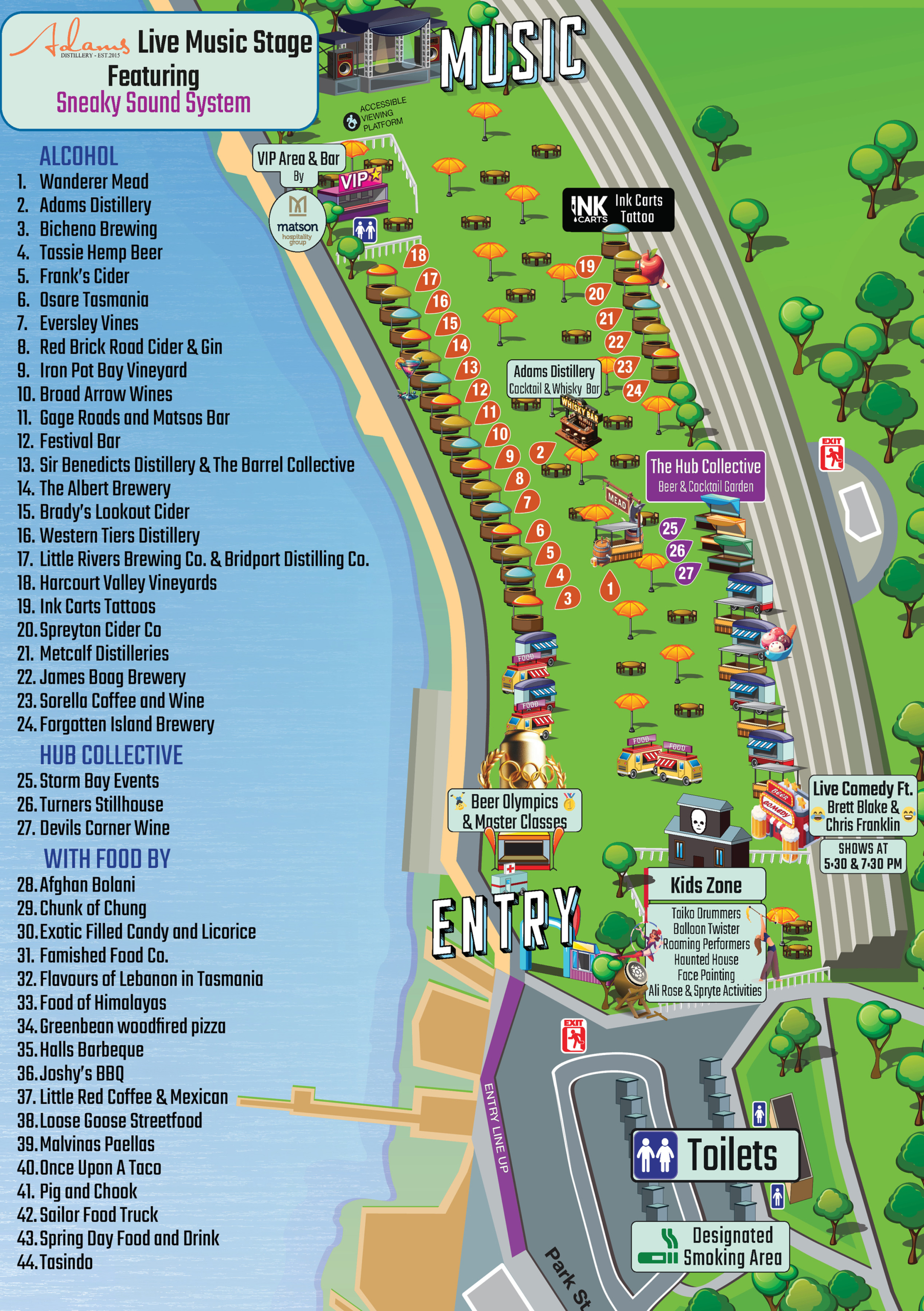 Festival Map for Launceston BeerFest NYE